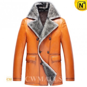 Mens Sheepskin Shearling Pea Coat CW857160