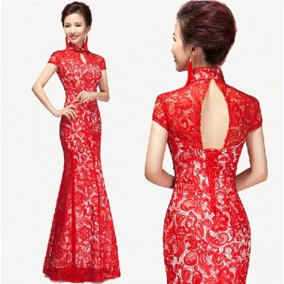 Mermaid Floor-length Wedding Cheongsam