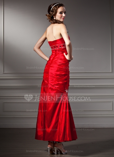 Mermaid Sweetheart Ankle-Length Taffeta Prom Dress With Ruffle Beading  - Image 2