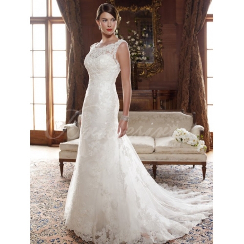 Mermaid / Trumpet Sleeveless Court Train Satin Wedding Dress