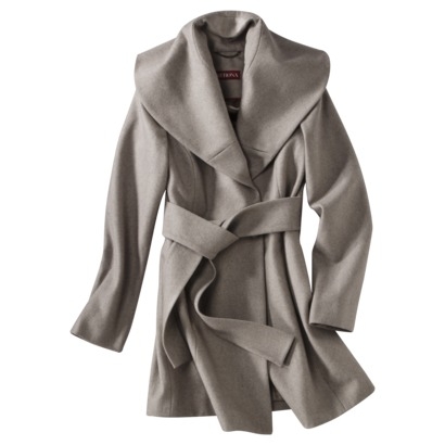 Merona Wool Coat with Shawl Collar and Belt