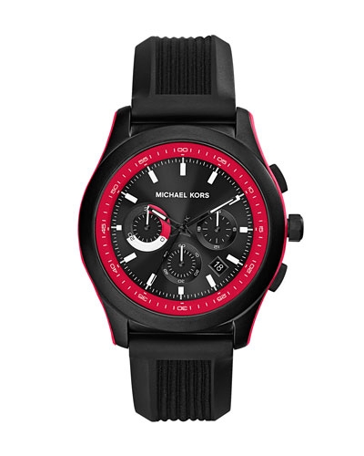 Michael Kors Black Silicone Outrigger Chronograph Watch