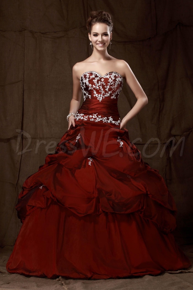 Modern Ball Gown Sweetheart Floor-Length Pick-ups Sandra's Quinceanera Ball Gown Dress