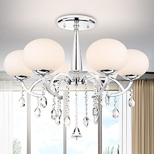 Modern Elegant Chandelier with Global Shade - 6 Light