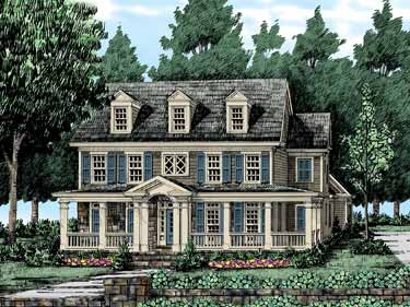 Neoclassical Country Three Story Farmhouse