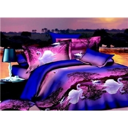 New Arrival Stunning Purple Roses Print 4 Piece Bedding Sets(10879217)