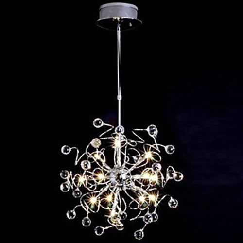 New High Quality Crystal Floral 15-Light Iron Chandelier