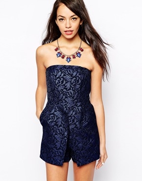 New Look Jaquard Bandeau Playsuit
