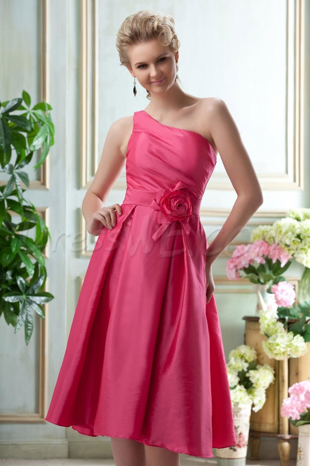 New Style A-Line One-Shoulder Sleeveless Bridesmaid Dress