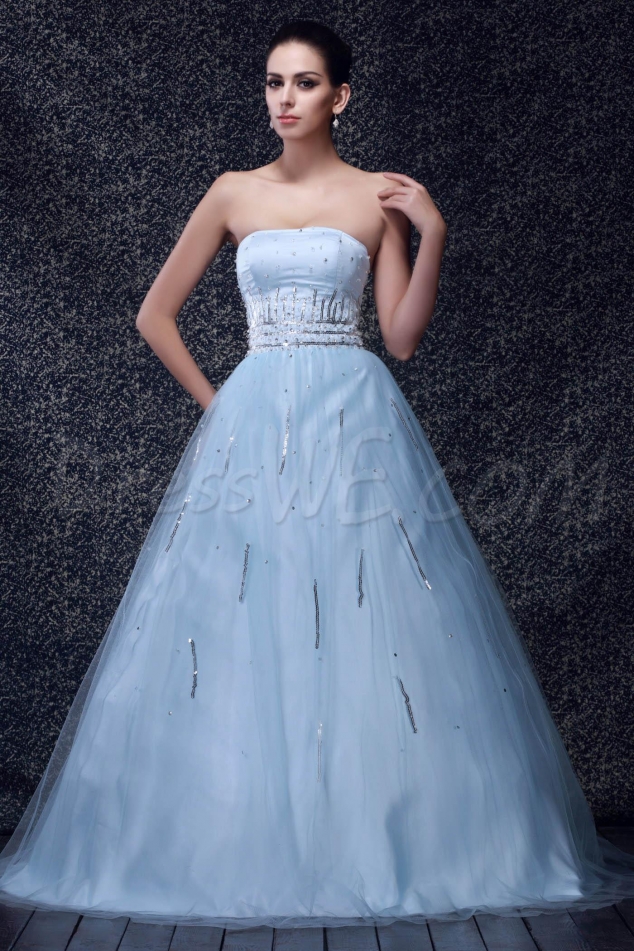 New Style Strapless A-line Floor-length Taline's Prom Dresses