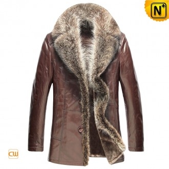 New York Brown Sheepskin Fur Coat CWMALLS