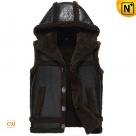 New York Mens Fur Trimmed Leather Vest CW856169