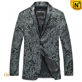 New York Mens Printed Leather Blazer Jacket CW850819