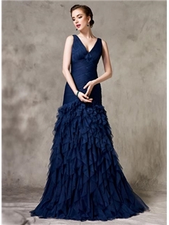 Noble V Neck A-line Sequins Beading Evening Event Dress