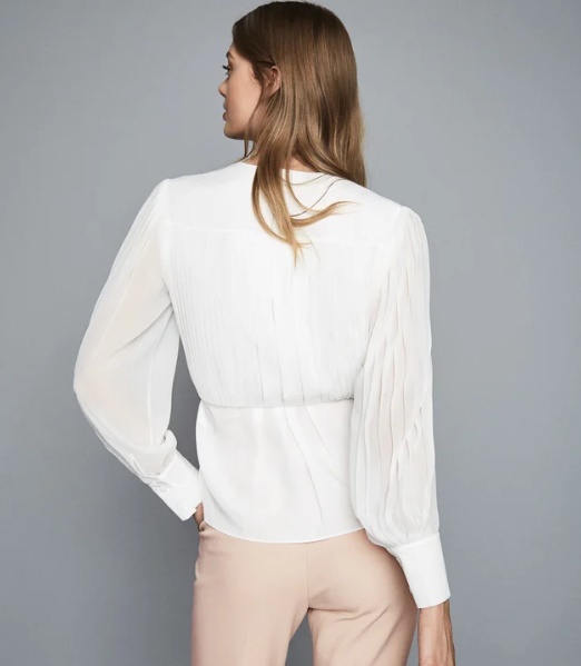Nola Wrap Front Blouse Ivory - Image 3