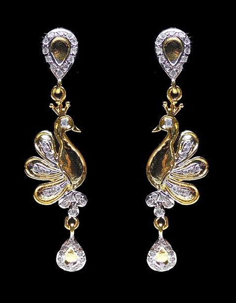 Off White American Diamond Studded Fashion Earring