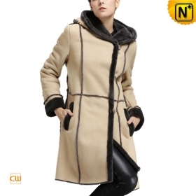 Ohio Womens Sheepskin Coat Fur Trimmed Coat CW640251