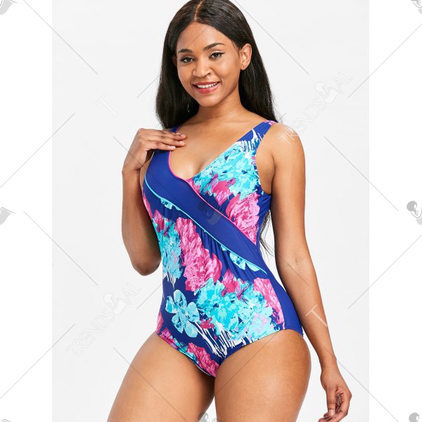 One Piece Flower Open Back Swimwear - Image 2