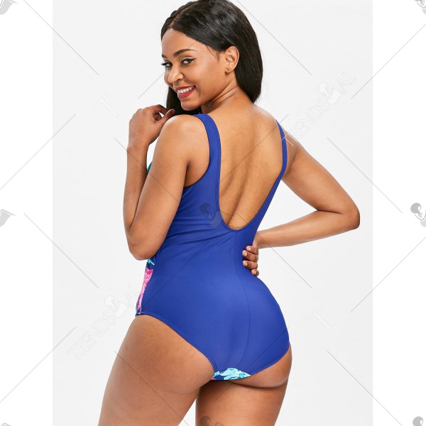 One Piece Flower Open Back Swimwear - Image 3