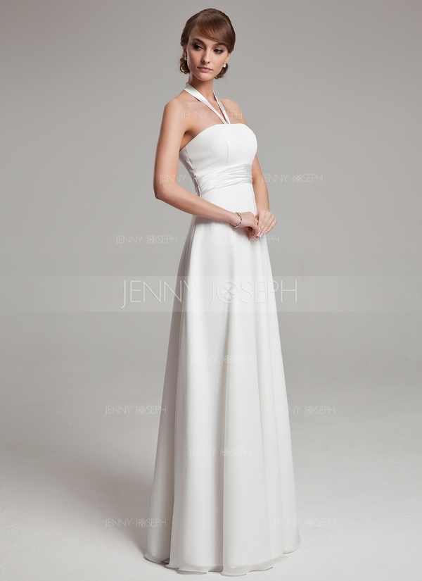 One-Shoulder Domstolen Train Chiffon Brudekjole