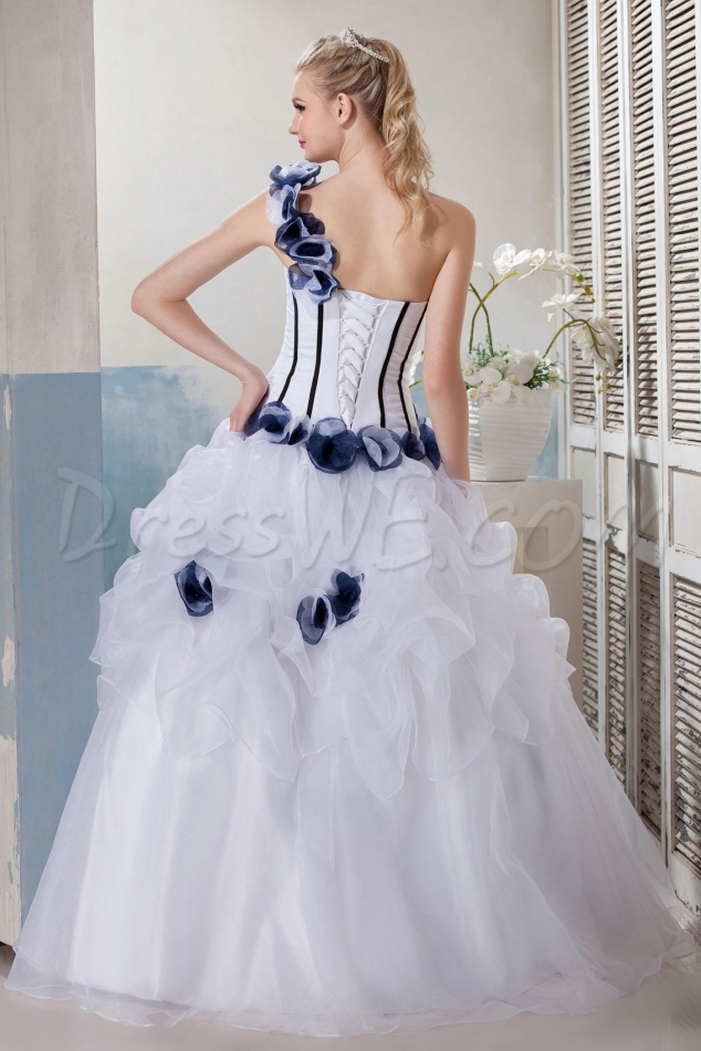 One-Shoulder Flower Floor-length Yana's Prom/Quinceanera Dress - Image 2