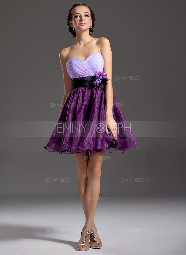 Organza Ballkleid mit Rüschen Schleifenbänder/Stoffgürtel Blumen  - Image 2