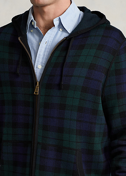 Plaid Washable Wool Hooded Sweater - Image 2