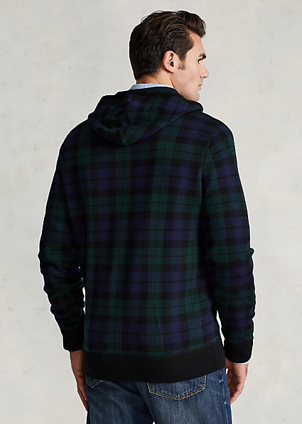 Plaid Washable Wool Hooded Sweater - Image 3