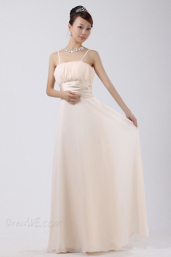 Pleats Flower A-Line Floor-length Bridesmaid Dress