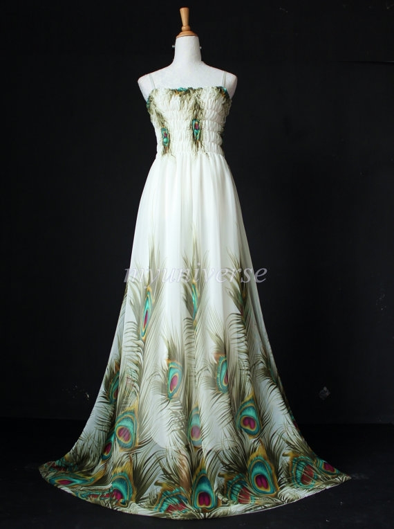 Plus Size Clothing Maxi Dress Peacock Women Prom Long Sundress Evening Bridesmaid Dress