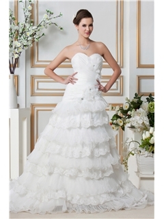Pretty A-line Halter Floor-length Chapel Train Lace Embellishing Daria's Wedding Dress