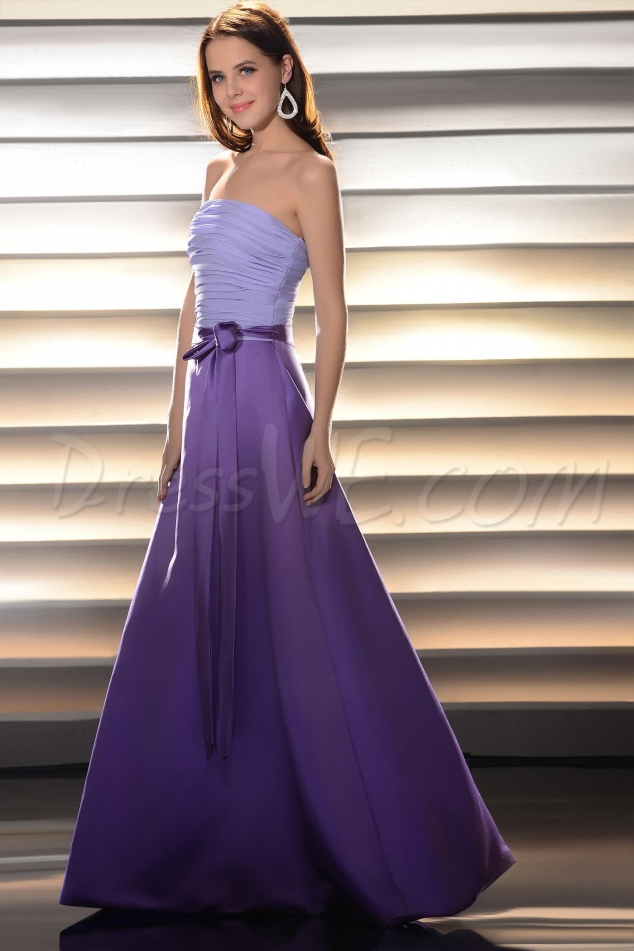 Pretty A-line Strapless Floor-length Prom/Bridesmaid Dress