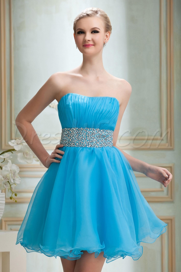 Pretty Strapless Mini-Length Empire A-Line Yana's Prom/Sweet Sixteen Dress