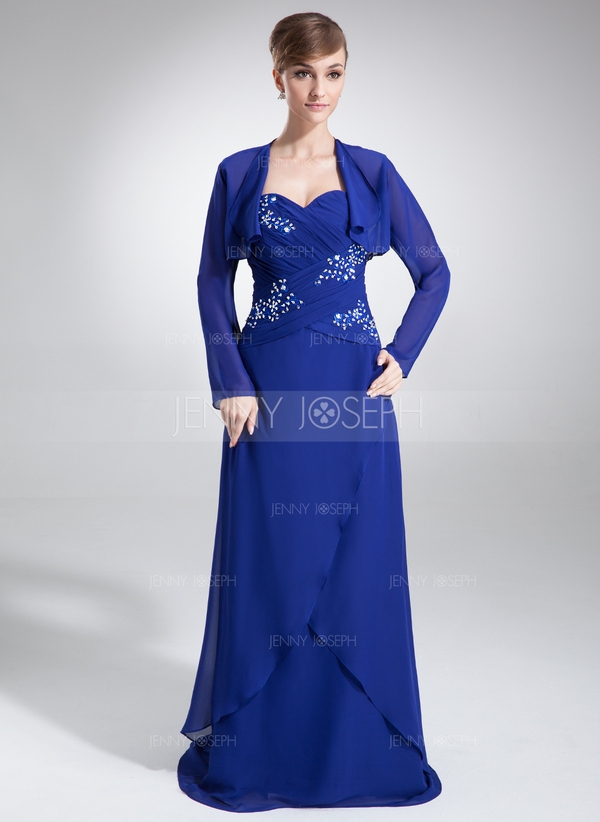 Princess-Linie Herzausschnitt Pinsel Schleppe Chiffon Kleid für die Brautmutter mit Rüschen Spitze P