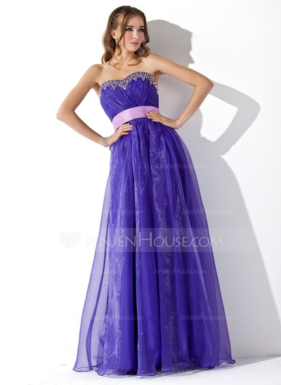 Princess Sweetheart Floor-Length Taffeta Tulle Prom Dress