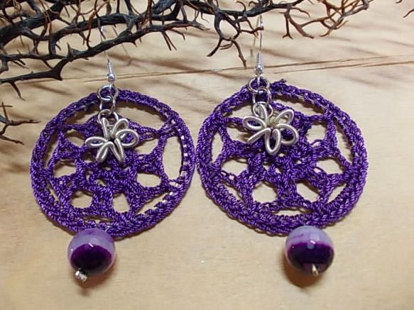 Purple knitted hoops - Image 2