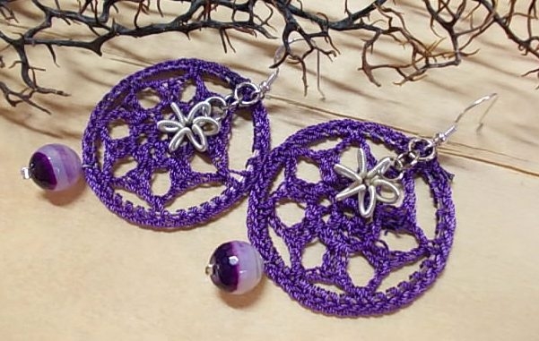Purple knitted hoops - Image 3