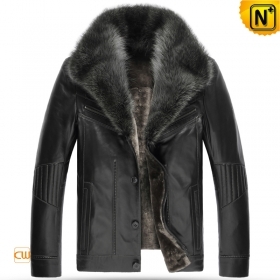 Real Fur Leather Jacket for Men CW851218