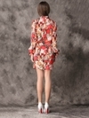 Red Long Sleeve Animal Print Floral Chain Dress for HPL - Image 2