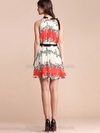 Red Sleeveless Floral Print Chiffon Belt Shift Boho Dress for HPL - Image 2