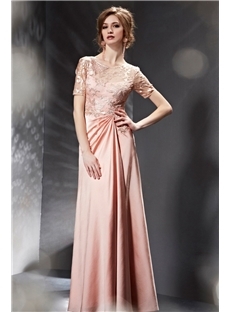 Romantic Scoop Neck Beading Floor-Length Sleeveless Lace A-line Evening 