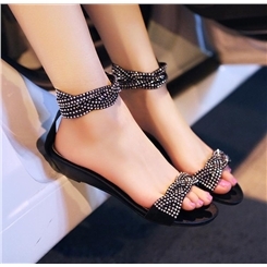 Rome Style Fantastic Rhinestones Women's Flat Sandals