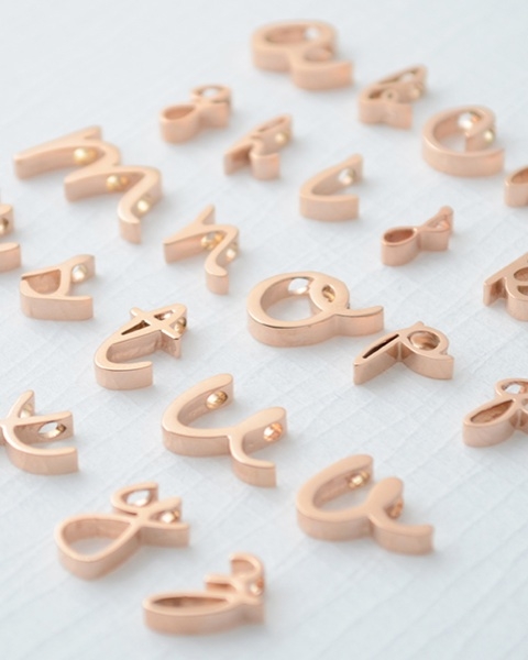 Rose gold initial pendant necklace - Image 2