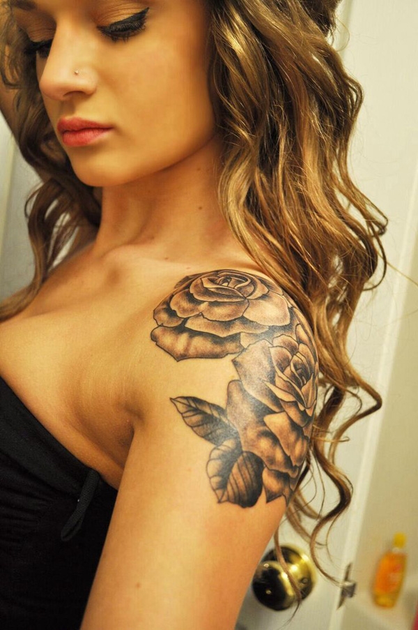 Rose shoulder tattoo