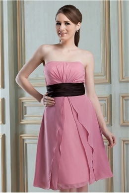 Ruched A-Line V-Neck Long Bridesmaid Dress