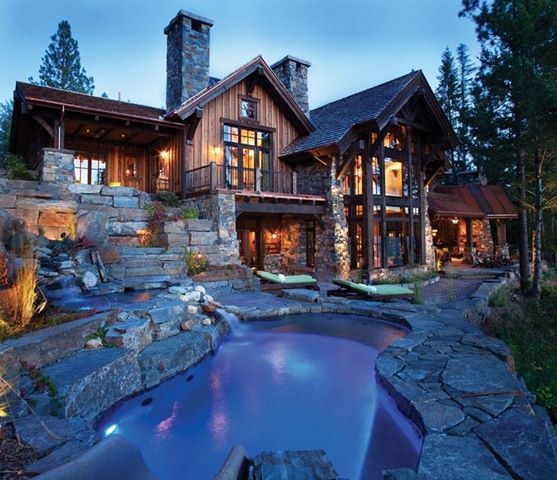 Rustic home with rustic landscaping