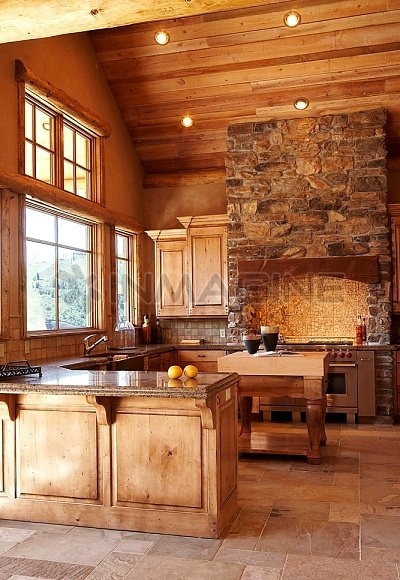Rustic kitchen with vaulted ceilings - FaveThing.com
