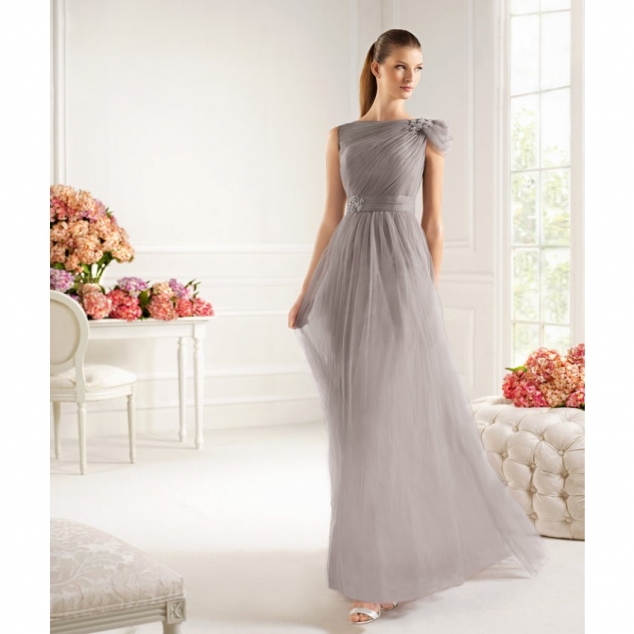 Sabrina Ruching Floor Length Cocktail Dresses