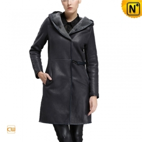 Saint Petersburg Womens Hooded Shearling Coat CW640255