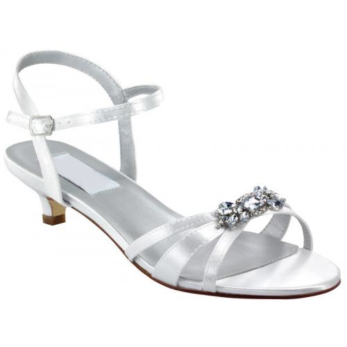 Satin Upper Chunky Heel Open-toes Wedding Bridal Shoes